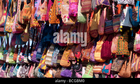 Anjuna weekly hippy flea market Goa India Stock Photo
