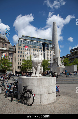 National Monument on Dam Square at Amsterdam Stock Photo