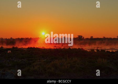 Sunrise in Zambia, Africa. Stock Photo