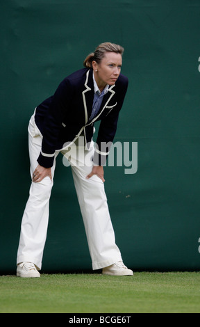 Court Officials of the Wimbledon tennis Championship relaxing UK Stock ...