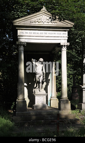 The funeral monument of James Audus Hirst and his wife Susannah Jane, located within the graveyard of Adel church, Leeds, England, UK Stock Photo