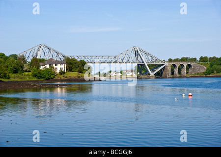 Connel Bridge and Loch Etive at the Falls of Lora near Oban in Scotland Stock Photo