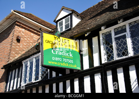 To let sign, High Street, Tenterden, Kent, England, United Kingdom Stock Photo