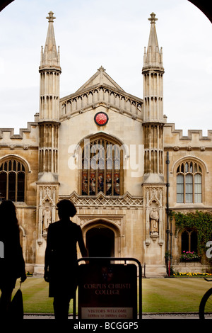 The chapel of Corpus Christi College Cambridge University viewed through the entrance Stock Photo