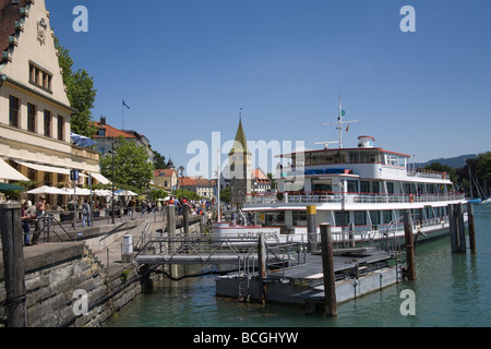 Lindau Bavaria Germany EU May Ferry moored in the harbour Stock Photo