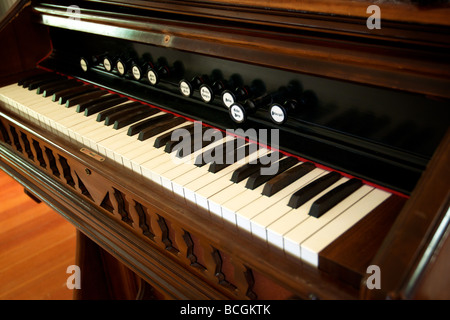 vintage piano keys ivory black old fashion Stock Photo