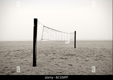 Beach volleyball net Stock Photo