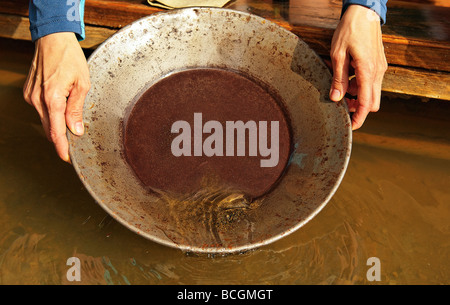 Panning for gold Alaska Stock Photo