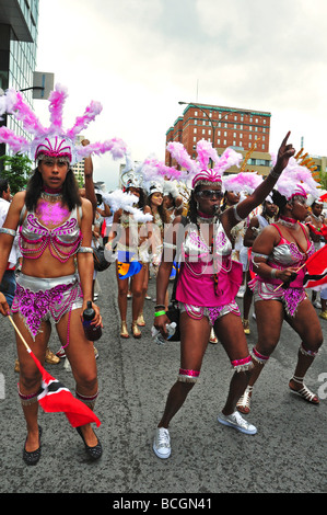 Caribbean annual Carifete Parade In Montreal canada Stock Photo