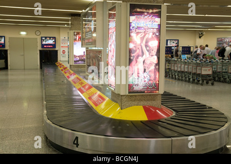 Empty Baggage claim conveyor, Arrivals, Malta International airport, Malta Stock Photo