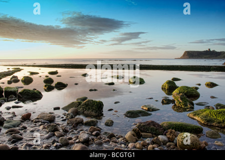 View from Scalby Mills to Scarborough Castle Stock Photo