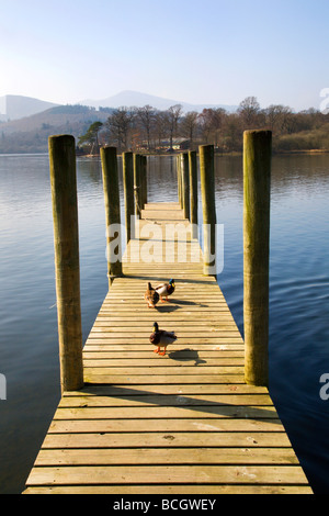 Landing Stage on Derwent Water Keswick Cumbria England Stock Photo