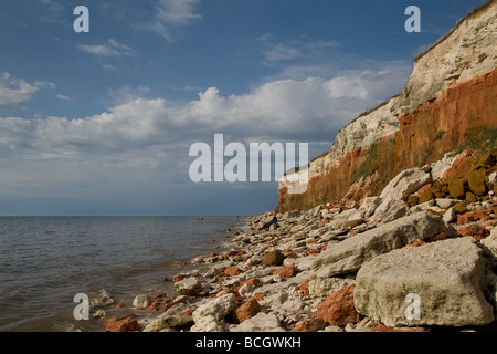 Hunstanton's famous striped cliffs, Norfolk. Stock Photo