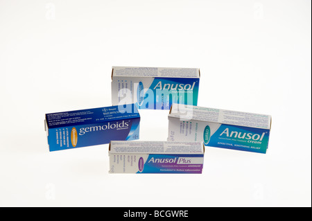 Anusol Haemorrhoid creams and suppositories Germoloids Stock Photo