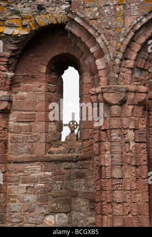 Statue of Saint Cuthbert from Lindisfarne Priory Stock Photo