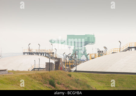 Gas storage depot in Barrow in Furness Cumbria UK This facility sotres gas from the Morecambe Bay gas field UK Stock Photo