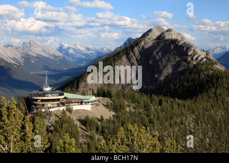 Canada Alberta Banff National Park Sulphur Mountain gondola upper station Stock Photo