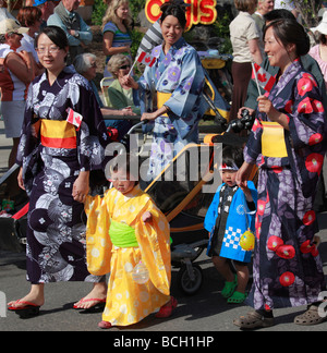 Canada Alberta Banff Canada Day Parade Japanese community Stock Photo