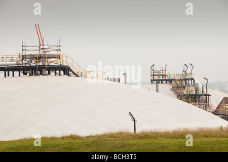 Gas storage depot in Barrow in Furness Cumbria UK This facility sotres gas from the Morecambe Bay gas field UK Stock Photo