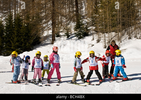 Ski School Gressoney la Trinitè Aosta Italy Stock Photo