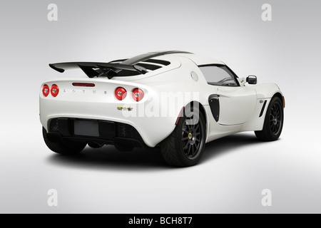 2009 Lotus Exige S260 in White - Rear angle view Stock Photo