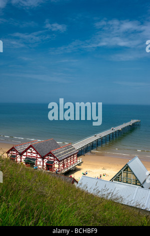 Saltburn Pier, North Yorkshire on a sunny summer's day Stock Photo