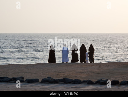 Jeddah people on the Corniche at the sunset Stock Photo