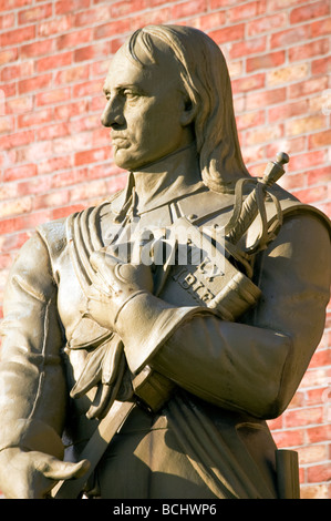 Statue of Oliver Cromwell, Warrington, Cheshire, England, UK Stock Photo