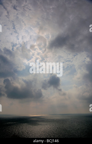 Dramatic Cloud Formation over Sea Cumbria Coast England UK Stock Photo