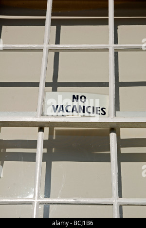 a no vacancies sign in a hotel in brighton, uk Stock Photo