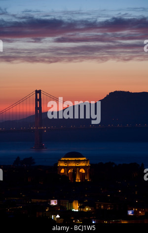 The Golden gate bridge at sunset Stock Photo