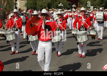 Canada Alberta Banff Canada Day Parade marching band Stock Photo