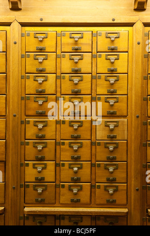 Library Sample Drawers Wooden drawers in an old library Stock Photo - Alamy