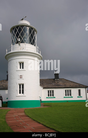 St Bees Head Trinity House Lighthouse Coast to Coast Walk Cumbria England UK Stock Photo