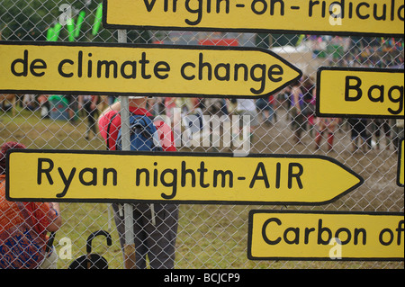 GREENPEACE at GLASTONBURY The Greenpeace field at the 2009 festival Stock Photo