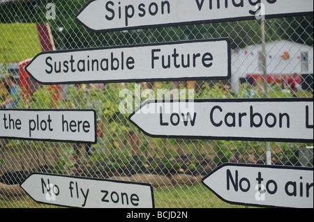 GREENPEACE at GLASTONBURY The Greenpeace field at the 2009 festival Stock Photo