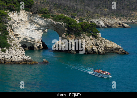 Vieste Puglia Italy Gargano Region Natural limestone arch Cala di San Felice Stock Photo