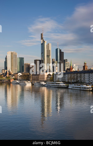 Germany, Hessen, Frankfurt-am-Main, City View along Main River Stock Photo