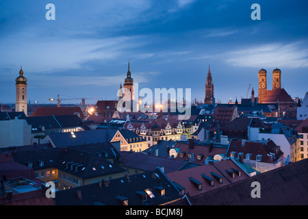 Germany, Bayern/Bavaria, Munich, Old Town Munich from Mandarin-Oriental Hotel Stock Photo