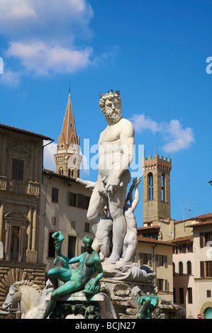 Neptune Fountain, Piazza della Signoria, Florence, Italy Stock Photo