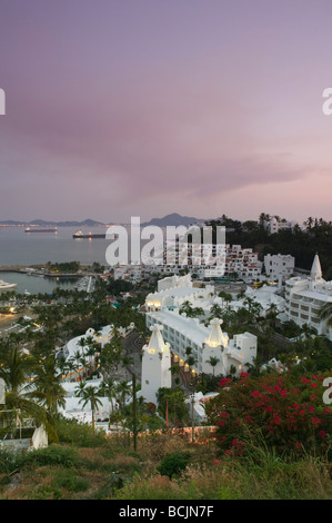 Mexico, Pacific Coast, Colima, Manzanillo, Brisas Las Hadas Resort and Manzanillo Bay Stock Photo
