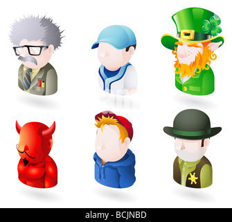 avatar people web icon set Stock Photo