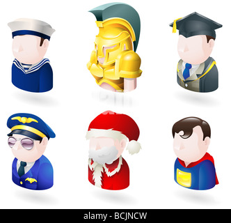 avatar people web icon set Stock Photo