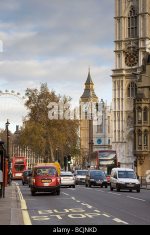 Westminster Abbey and Big Ben, Victoria Street, London, England