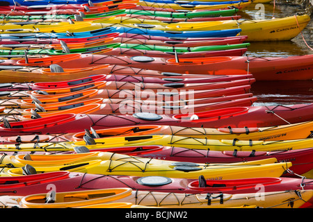 USA, Massachusetts, Cape Ann, Rockport, ocean kayaks Stock Photo