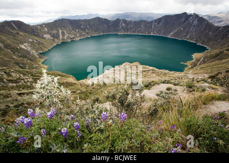 Quilotoa Crater Lake - Quilotoa, Cotopaxi Province, Ecuador Stock Photo