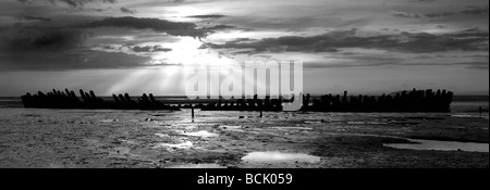 SS Nornen Shipwreck, Berrow Sands Stock Photo