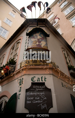The Eulenspiegel restaurant in Salzburg, Austria. It is now a traditional restaurant and bar. Stock Photo