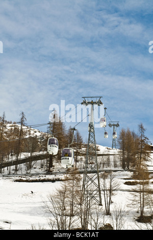 Cableway Valtournenche Aosta Italy Stock Photo