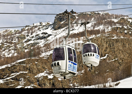 Cableway Valtournenche Aosta Italy Stock Photo